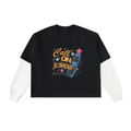 Tears Of Heaven Layered Contrast Sleeve Cotton T-Shirt