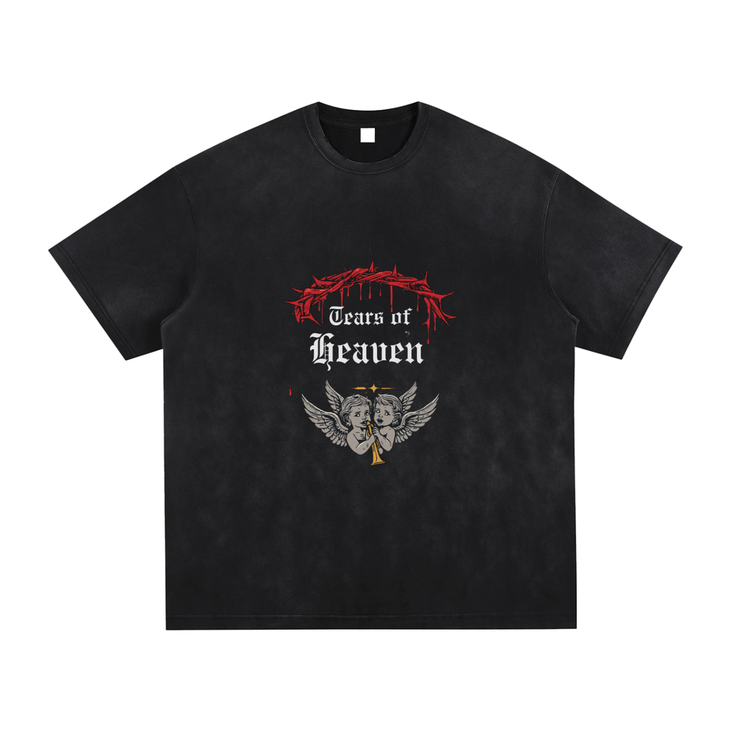 Tears Of Heaven Vintage Washed Hand-Frayed T-Shirt