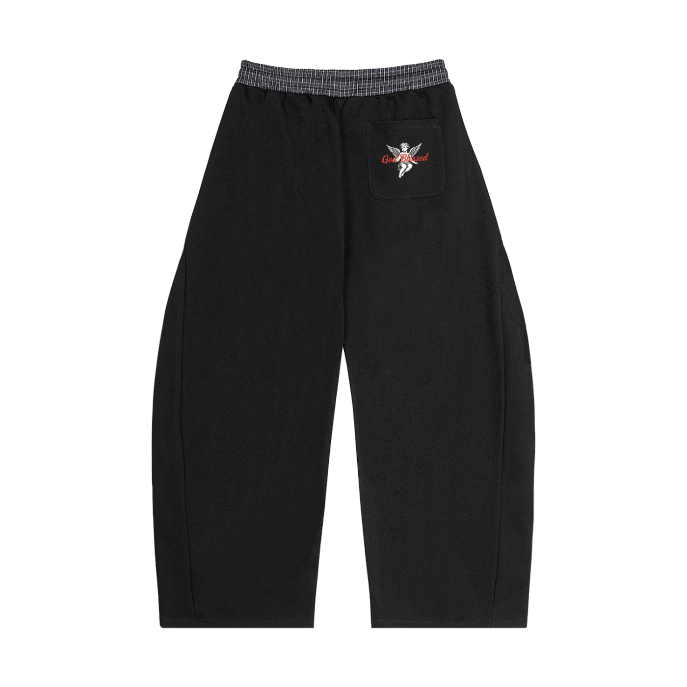 Tears Of Heaven Plaid Waistband Barrel Sweatpants