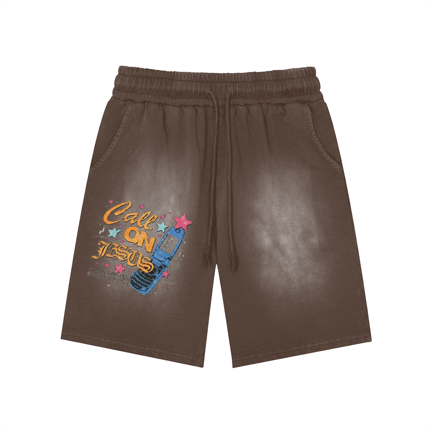 Tears Of Heaven Rectangle Patch Monkey Washed Shorts