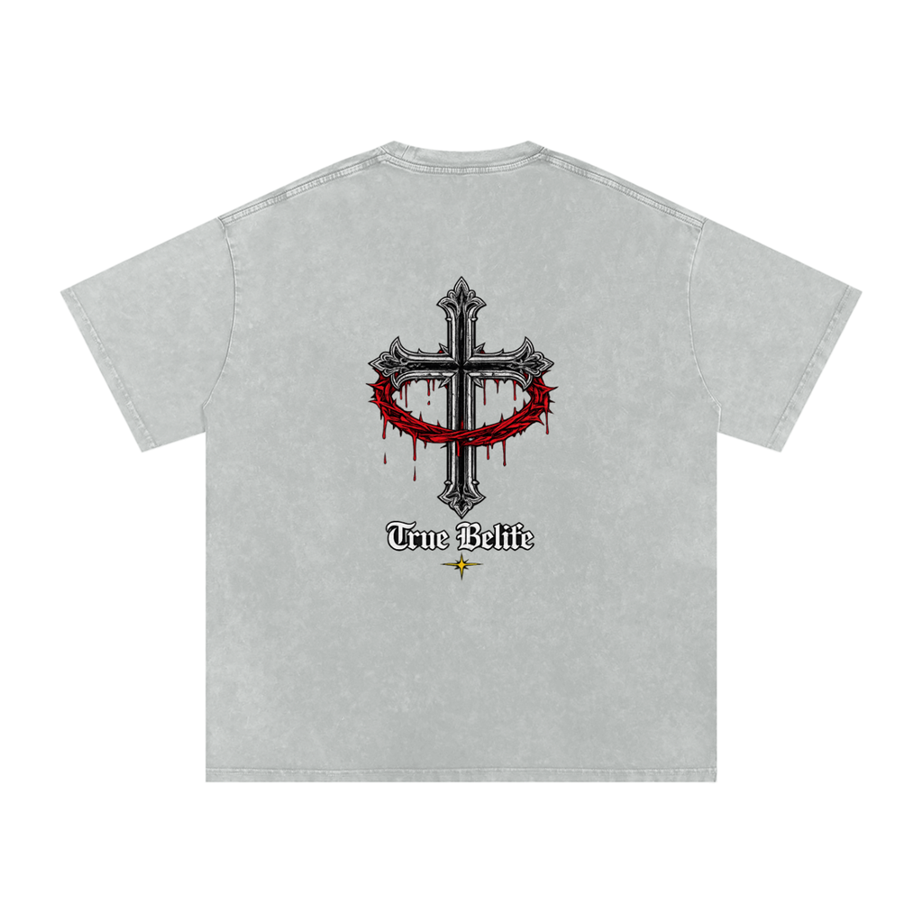 Tears Of Heaven Snow Washed Oversized Cotton T-Shirt