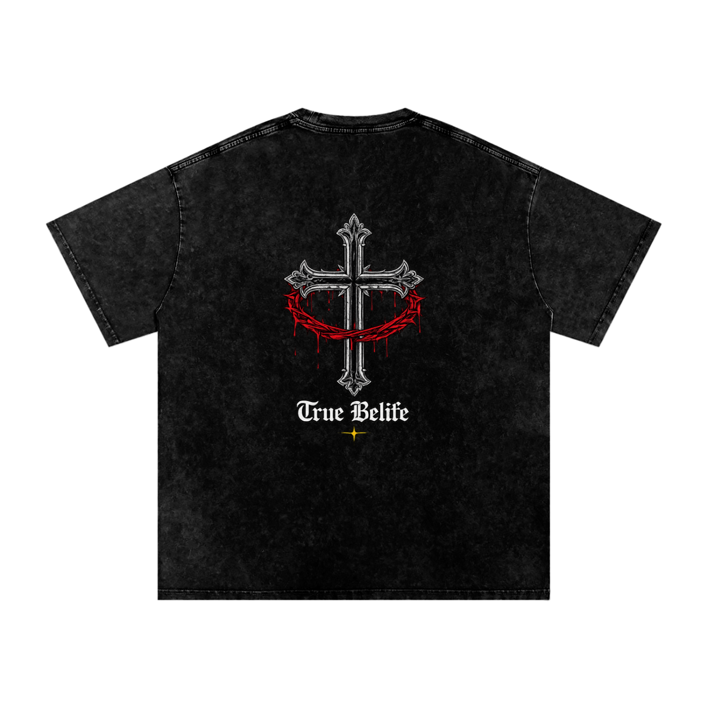 Tears Of Heaven Snow Washed Oversized Cotton T-Shirt