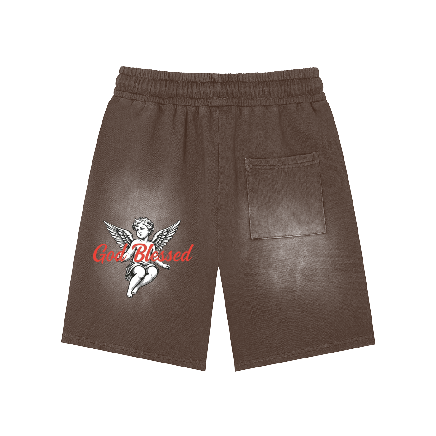 Tears Of Heaven Rectangle Patch Monkey Washed Shorts