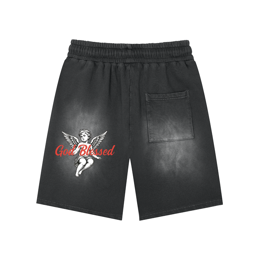 Tears Of Heaven Rectangle Patch Monkey Washed Shorts