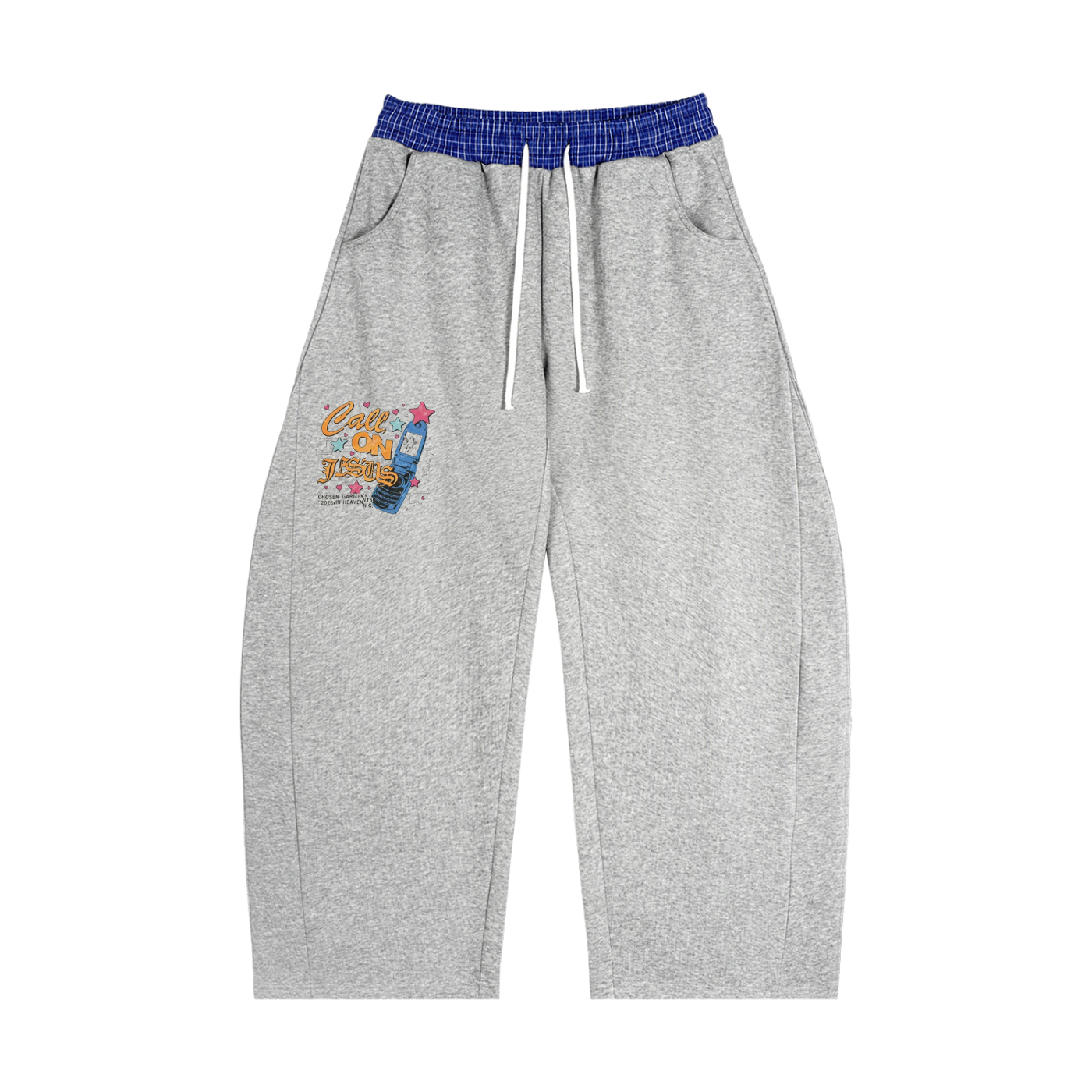 Tears Of Heaven Plaid Waistband Barrel Sweatpants