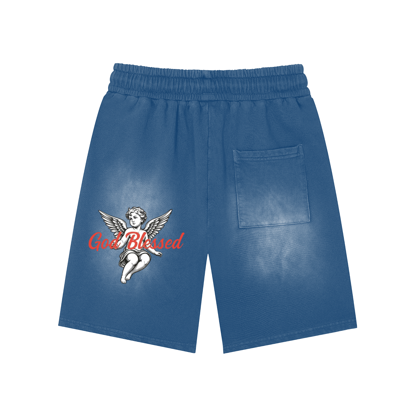 Tears Of Heaven Rectangle Patch Monkey Washed Shorts